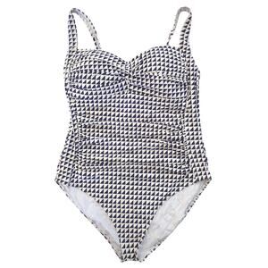 Bond-Eye Australia Blue White Geometric One piece Swimsuit Women's Size 16 D/DD